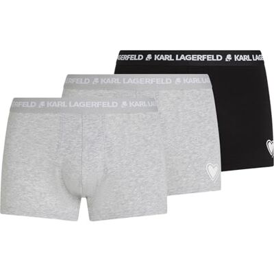 Lagerfeld Uomo Karl Hearts Trunk (3 Pack) Light Grey Melange/Black S Lagerfeld Uomo Karl Hearts Trunk (3 Pack) Light Grey Melange/Black S