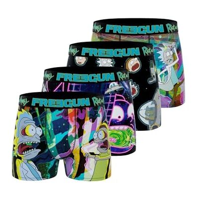 FREEGUN Boxer Mutande Uomo Rick And Morty, Set da 4, Verde G1 (XL) FREEGUN Boxer Mutande Uomo Rick And Morty, Set da 4, Verde G1 (XL)