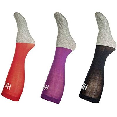 HKM Calze da Uomo microcot TON Colour Set di 3, Uomo, Socken -Microcotton Colour- 3er Set, Dunkelblau/Lila/Rot, 41-43 HKM Calze da Uomo microcot TON Colour Set di 3, Uomo, Socken -Microcotton Colour- 3er Set, Dunkelblau/Lila/Rot, 41-43