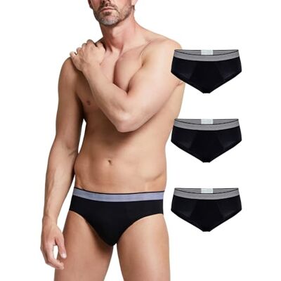 POMPEA 3 Pezzi Slip Uomo in Cotone Elasticizzato, Mutande Uomo con Cinturino a Contrasto POMPEA 3 Pezzi Slip Uomo in Cotone Elasticizzato, Mutande Uomo con Cinturino a Contrasto