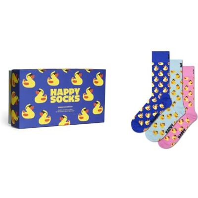 Happy Socks Stili estivi sostenibili per uomo e donna: bici, spiaggia, tennis, vela (IT, Numero, 41, 46, Regular, Regular, Set regalo da 3 calzini in gomma a forma di papera) Happy Socks Stili estivi sostenibili per uomo e donna: bici, spiaggia, tennis, vela (IT, Numero, 41, 46, Regular, Regular, Set regalo da 3 calzini in gomma a forma di papera)