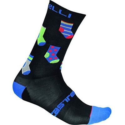 CASTELLI Pazzo 18 Sock Calzini, Unisex – Adulto, Black, S/M CASTELLI Pazzo 18 Sock Calzini, Unisex – Adulto, Black, S/M
