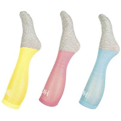 HKM Calze da Uomo microcot TON Colour Set di 3, Uomo, Socken -Microcotton Colour- 3er Set, Gelb/Pink/Aqua, 32-34 HKM Calze da Uomo microcot TON Colour Set di 3, Uomo, Socken -Microcotton Colour- 3er Set, Gelb/Pink/Aqua, 32-34
