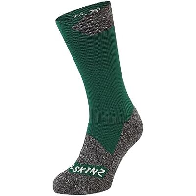 SEALSKINZ Raynham, calzino impermeabile per tutte le condizioni atmosferiche, media lunghezza, verde acqua scuro e grigio screziato, XL SEALSKINZ Raynham, calzino impermeabile per tutte le condizioni atmosferiche, media lunghezza, verde acqua scuro e grigio screziato, XL