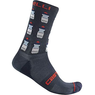 CASTELLI Pazzo 18 Sock Calzini, Unisex – Adulto, Savile Blue, L/XL CASTELLI Pazzo 18 Sock Calzini, Unisex – Adulto, Savile Blue, L/XL