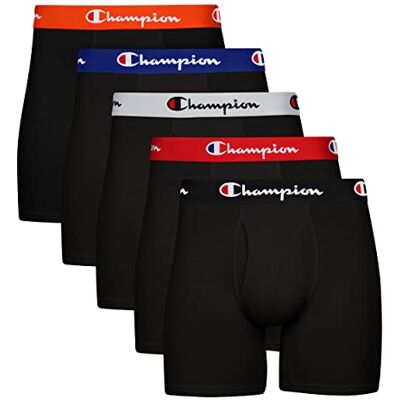 Champion Everyday Cotton Stretch-5 Pack Boxer Corti, Nero (Confezione da 5), XL (Pacco da 5) Uomo Champion Everyday Cotton Stretch-5 Pack Boxer Corti, Nero (Confezione da 5), XL (Pacco da 5) Uomo