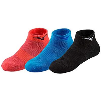 Mizuno Training Mid 3P Calzini Unisex, Colore: Nero/Blu/Corallo, Taglia M Mizuno Training Mid 3P Calzini Unisex, Colore: Nero/Blu/Corallo, Taglia M