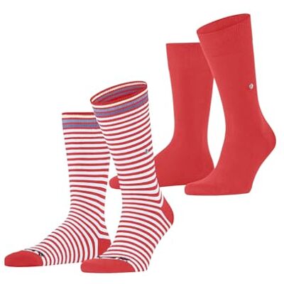 Burlington Everyday Stripe Mixed Multipack M So cotone fantasia lot de 2 paires, Calzini Uomo, Rosso Tulip 8081, 40-46 Burlington Everyday Stripe Mixed Multipack M So cotone fantasia lot de 2 paires, Calzini Uomo, Rosso Tulip 8081, 40-46