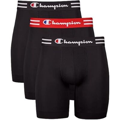 Champion Boxer da Uomo Performance Pack 3 Corti, Nero, S (Pacco da 3) Champion Boxer da Uomo Performance Pack 3 Corti, Nero, S (Pacco da 3)