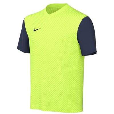 Nike Y Nk DF Tiempo Prem II JSY SS in Jersey, Volt/Midnight Navy/Black, 7-8 Anni Unisex-Bambini e Ragazzi Nike Y Nk DF Tiempo Prem II JSY SS in Jersey, Volt/Midnight Navy/Black, 7-8 Anni Unisex-Bambini e Ragazzi