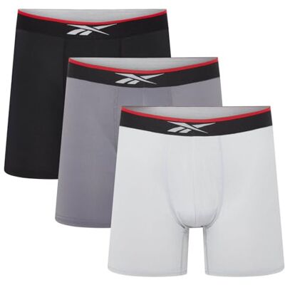 Reebok Boxer Glynn da Uomo Confezione da 3 Boxer Sportivi, Intimo da Uomo Traspirante ed Elasticizzato Confezione Multipla di Boxer, Nero/Grigio/Antracite Reebok Boxer Glynn da Uomo Confezione da 3 Boxer Sportivi, Intimo da Uomo Traspirante ed Elasticizzato Confezione Multipla di Boxer, Nero/Grigio/Antracite