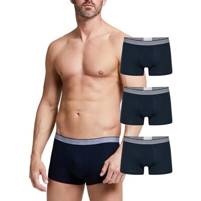 POMPEA 3 Pezzi Boxer Uomo in Cotone Elasticizzato, Mutande Uomo con Cinturino a Contrasto POMPEA 3 Pezzi Boxer Uomo in Cotone Elasticizzato, Mutande Uomo con Cinturino a Contrasto