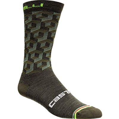 CASTELLI Cubi 18 Sock, Calzini Unisex – Adulto, Military Green, XXL CASTELLI Cubi 18 Sock, Calzini Unisex – Adulto, Military Green, XXL