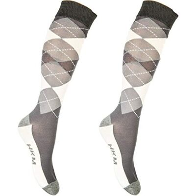 HKM 8628 Calze da equitazione Check Classico, Uomo, Calzini, 86282425.1131, Grigio/vaniglia 9518, XS Tall HKM 8628 Calze da equitazione Check Classico, Uomo, Calzini, 86282425.1131, Grigio/vaniglia 9518, XS Tall