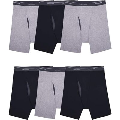 Fruit of the Loom Men's Coolzone Boxer Briefs, Moisture Wicking & Breathable, Assorted Color Multipacks Corti, Confezione da 6-Nero/Grigio, XL (Pacco da 6) Uomo Fruit of the Loom Men's Coolzone Boxer Briefs, Moisture Wicking & Breathable, Assorted Color Multipacks Corti, Confezione da 6-Nero/Grigio, XL (Pacco da 6) Uomo
