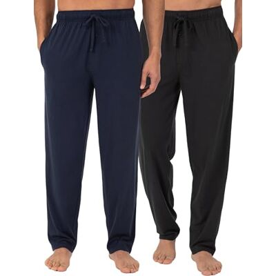 Fruit of the Loom Pigiama da Uomo in Jersey, Black/Navy (Confezione da 2), 4X Plus Fruit of the Loom Pigiama da Uomo in Jersey, Black/Navy (Confezione da 2), 4X Plus