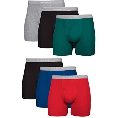 Hanes Men's Comfort Flex Exposed Waistband Boxer Brief, Assorted-6, Large Hanes Men's Comfort Flex Exposed Waistband Boxer Brief, Assorted-6, Large