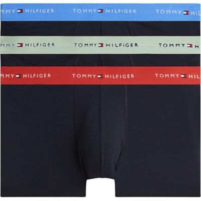 Tommy Hilfiger Men 3P Trunk WB Um0Um03890 Trunk, Beige (NB//Blue Spell/Terra Red/Minty Grey), S Tommy Hilfiger Men 3P Trunk WB Um0Um03890 Trunk, Beige (NB//Blue Spell/Terra Red/Minty Grey), S