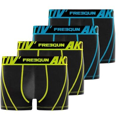FREEGUN Boxer Mutande Uomo Aktiv, Set da 4, Nero 360D (XL) FREEGUN Boxer Mutande Uomo Aktiv, Set da 4, Nero 360D (XL)