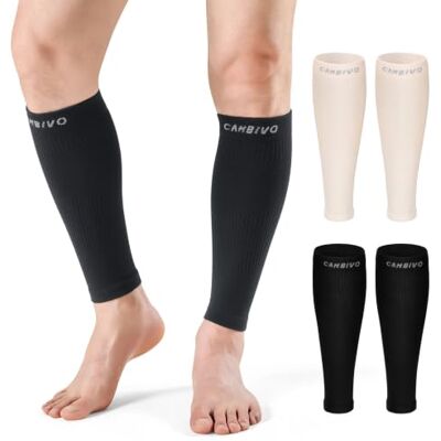 CAMBIVO Polpaccera Compressione Uomo Donna, Calze Compressione Senza Piede Compressione Graduata 12-18 mmHg, Fascia Elastica Polpaccio senza Piede, Tessuto Traspirante, Supporto per Corsa e Viaggi CAMBIVO Polpaccera Compressione Uomo Donna, Calze Compressione Senza Piede Compressione Graduata 12-18 mmHg, Fascia Elastica Polpaccio senza Piede, Tessuto Traspirante, Supporto per Corsa e Viaggi