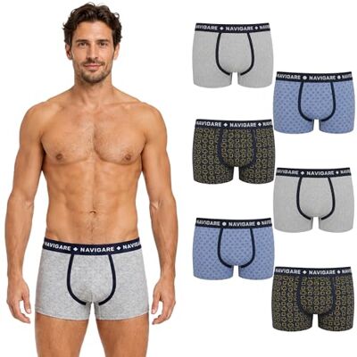 Navigare 6 Boxer Uomo Art 322 Cotone Elasticizzato TG 4 5 6 7 Colori Assortiti Navigare 6 Boxer Uomo Art 322 Cotone Elasticizzato TG 4 5 6 7 Colori Assortiti