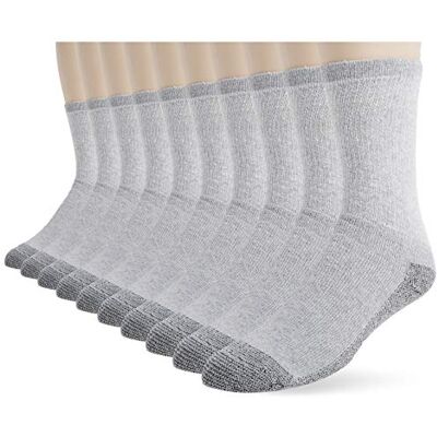 Fruit of the Loom Cushioned Durable Cotton Work Gear Socks with Moisture Wicking Calzino Casual, Grigio, Taglia Unica (Pacco da 10) Uomo Fruit of the Loom Cushioned Durable Cotton Work Gear Socks with Moisture Wicking Calzino Casual, Grigio, Taglia Unica (Pacco da 10) Uomo