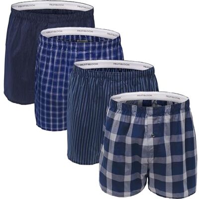 Fruit of the Loom Men's Premium Woven Boxer (4 Pack), Blues, X-Large Fruit of the Loom Men's Premium Woven Boxer (4 Pack), Blues, X-Large
