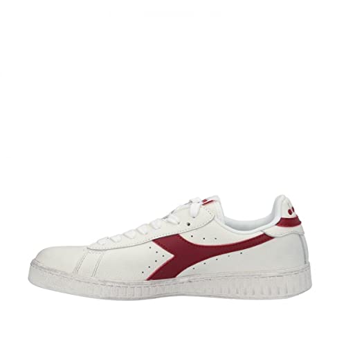 Diadora Game L Low Waxed, Sneaker Unisex Adulto, White Red, 45 EU