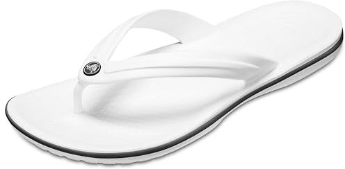 Crocs Crocband Flip, Sandali Infradito Unisex-Adulto, Impermeabili e ad Asciugatura Rapida, Bianco, Taglia 41-42 EU