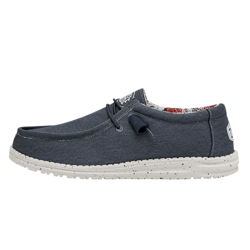 Hey Dude Wally Stretch Canvas, Moccasin Uomo, Blu, 37 EU