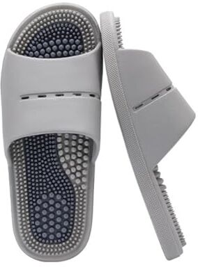 BYWXW Pantofole massaggianti agopressione per massaggio terapeutico,piedi akupoint massaggio shiatsu arch dolore sollievo antiscivolo, per vasca da bagno e doccia(Size:EU 44/45,Color:Grigio)