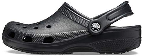 Crocs Classic Clog, Zoccoli Unisex-Adulto, Resistenti All'acqua e ad Asciugatura Rapida, Nero, Taglia 41-42 EU