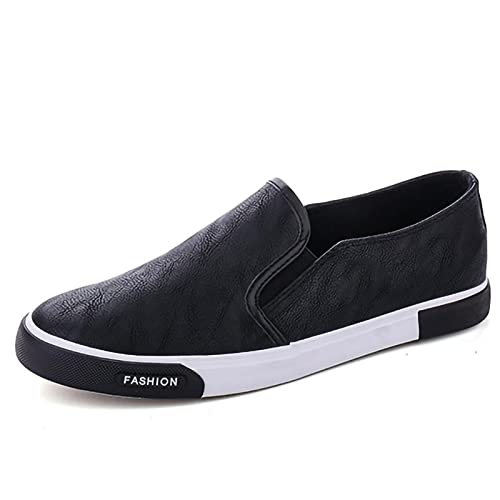 Greensen Mocassini Casual da Uomo, Scarpe da Passeggio Casual, Mocassini Prevenire lo Scivolamento Traspiranti Comode Scarpe Casual Slip On Slip On Scarpe da Ginnastica Mocassini Leggeri per L'Uso(44-Nero)