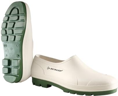 Dunlop Bicolore Scarpe PVC, Bianco/Verde, 45