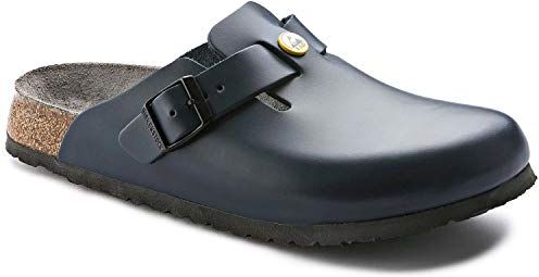 Birkenstock BOSTON 61388-42 Scarpe strette, antistatiche/pelle naturale, taglia 42, plantare sottile, colore: Blu