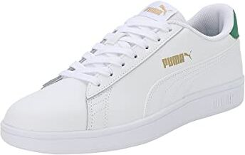 Puma Unisex Adults' Fashion Shoes SMASH V2 L Trainers & Sneakers,  WHITE- WHITE-AMAZON GREEN- TEAM GOLD, 39