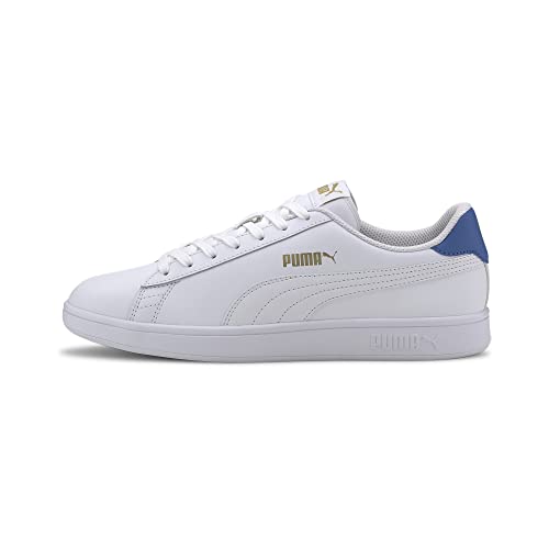 Puma Unisex Smash V2 L Scarpe da ginnastica, Weiß White Blue Palace Team Gold, 42.5 EU