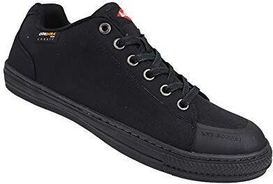 Lee Cooper Workwear Scarpe LCSHOE149 delle donne degli uomini unisex in cordura Retro sicurezza sul lavoro Formatori baseball SB/SRA, nero, taglia 10 UK/EU 44