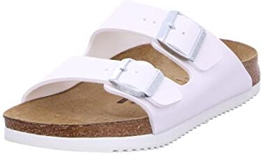 Birkenstock Arizona SL Birko-Flor Sandalo unisex per adulti, vestibilità normale, bianco, 44 EU Schmal