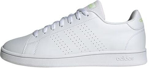 Adidas Advantage Base Court Lifestyle Shoes, Sneaker Uomo, Ftwr White Ftwr White Pulse Lime, 36 EU