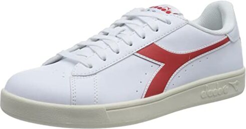 Diadora Torneo, Scarpe da ginnastica, Unisex Adulto, Wht High Risk Red Whisper Wht, 47 EU