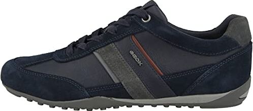 Geox U Wells C, Sneakers Uomo, Blu/Rosso (Navy/Dk Burgundy), 40 EU