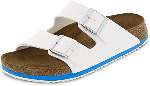 Birkenstock Arizona SL Birko-Flor Sandalo unisex per adulti, vestibilità normale, bianco, 39 EU