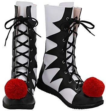 GJBXP Halloween Stephen King'S It Clown Boots Pennywise Cosplay Scarpe Adulto Uomo Donna Halloween Cosplay Stivali Scarpe Custom Made 36 Taglia maschile