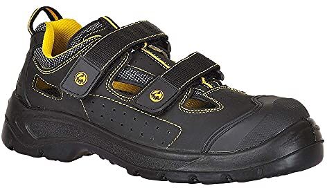 Portwest FC04 Sandalo ESD in Composito S1P Tagus Scarpe da lavoro, Unisex Adulto, SRC, Nero (Nero Bkgr), 42 EU (8 UK)