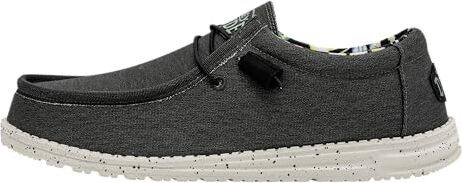 Hey Dude Maschio Wally Stretch Canvas Wally Slip-On Scarpe, Black, 42 EU