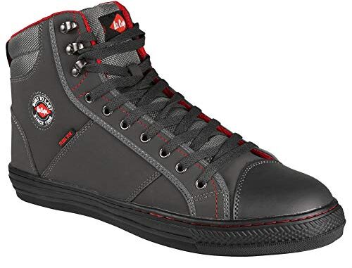 Lee Cooper Zapatos Trabajo de la PU/Nubuck Seguridad Botas Clásico Hi Top Béisbol SB/Sra, Industrial Boot Uomo, Grigio, 39 EU