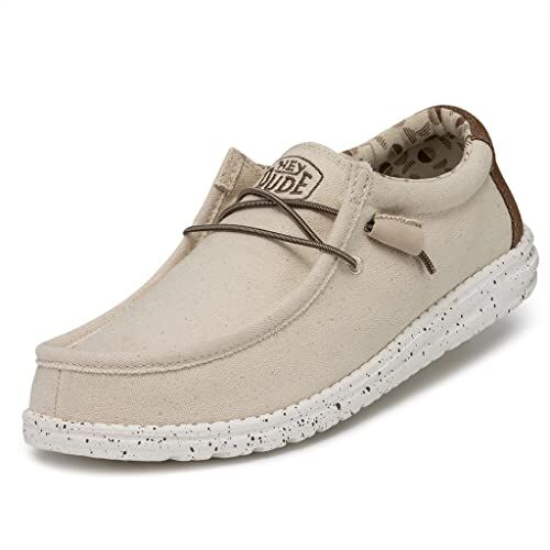 Hey Dude Wally Stretch Canvas, Moccasin Uomo, Avorio, 38 EU