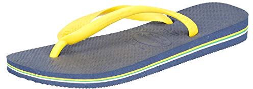 Havaianas Brasil Logo, Infradito Unisex-Adulto, Navy Blue Citrus Yellow, 43/44 EU