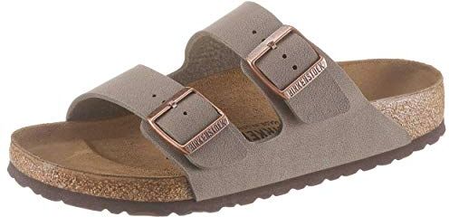 Birkenstock Arizona Birko Flor, Sandali Unisex Adulto, Beige (Stone Nubuk), 46 (Normale)